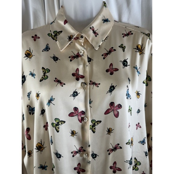 ZARA Women's Cream Butterfly Insect Print Button Up Shirt Oversized M‎ 72-27 - Picture 16 of 16